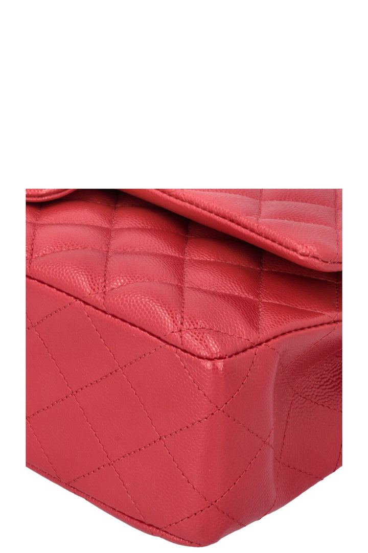 CHANEL Medium Double Flap Bag Caviar Red