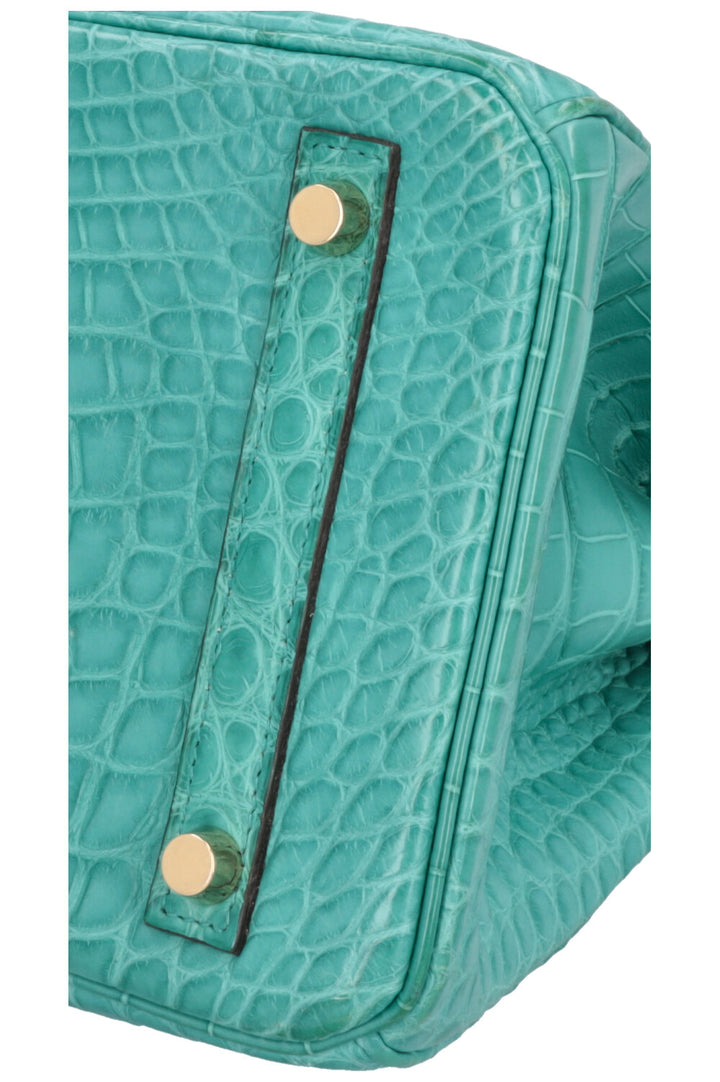 HERMÈS Birkin 30 Retourné Alligator Mississippiensis Mat Bleu Paon