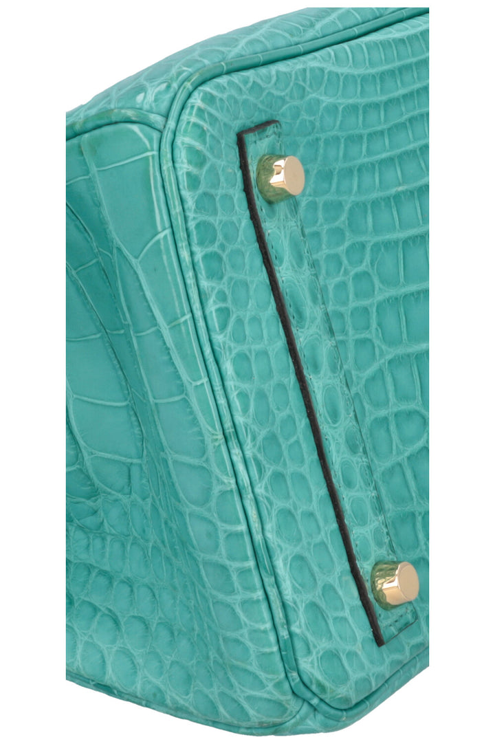 HERMÈS Birkin 30 Retourné Alligator Mississippiensis Mat Bleu Paon