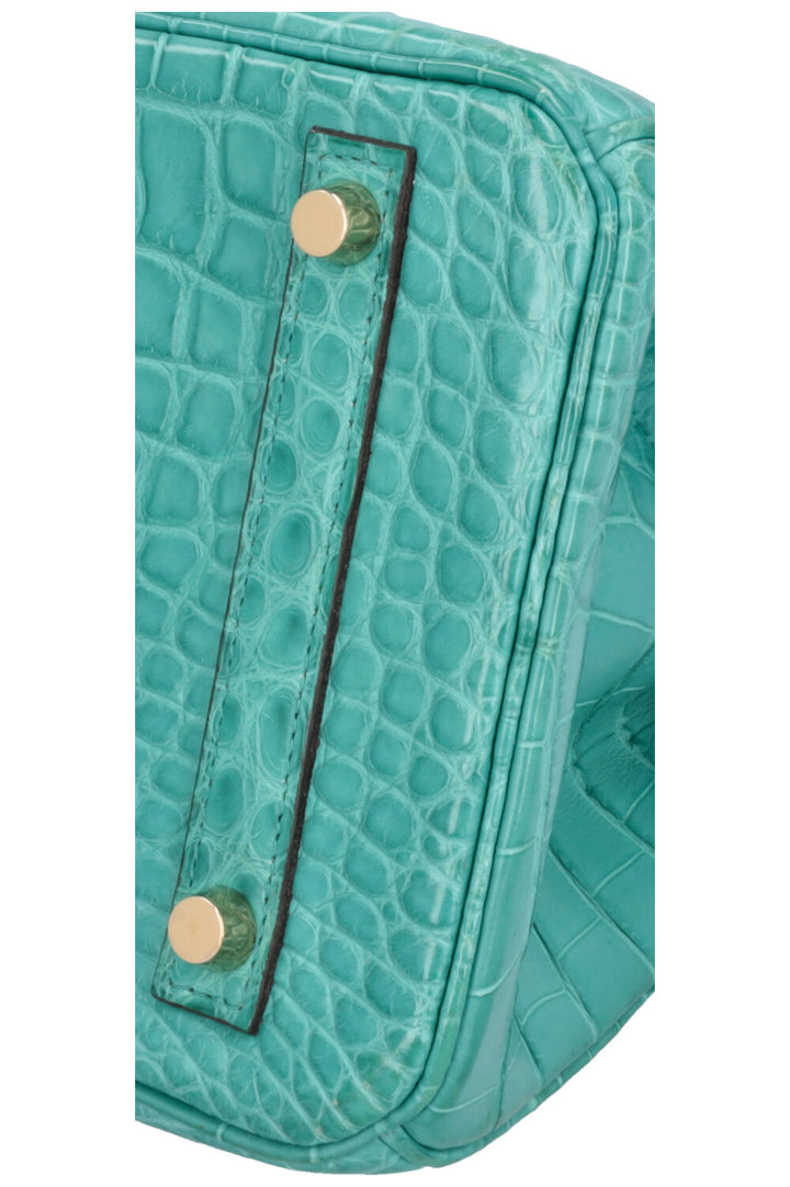 HERMÈS Birkin 30 Retourné Alligator Mississippiensis Mat Bleu Paon