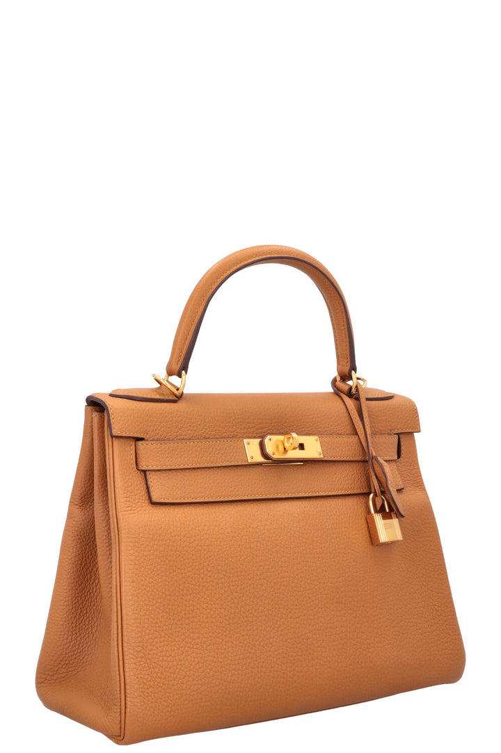 HERMÈS Kelly 28 Retourné Togo Natural Sable