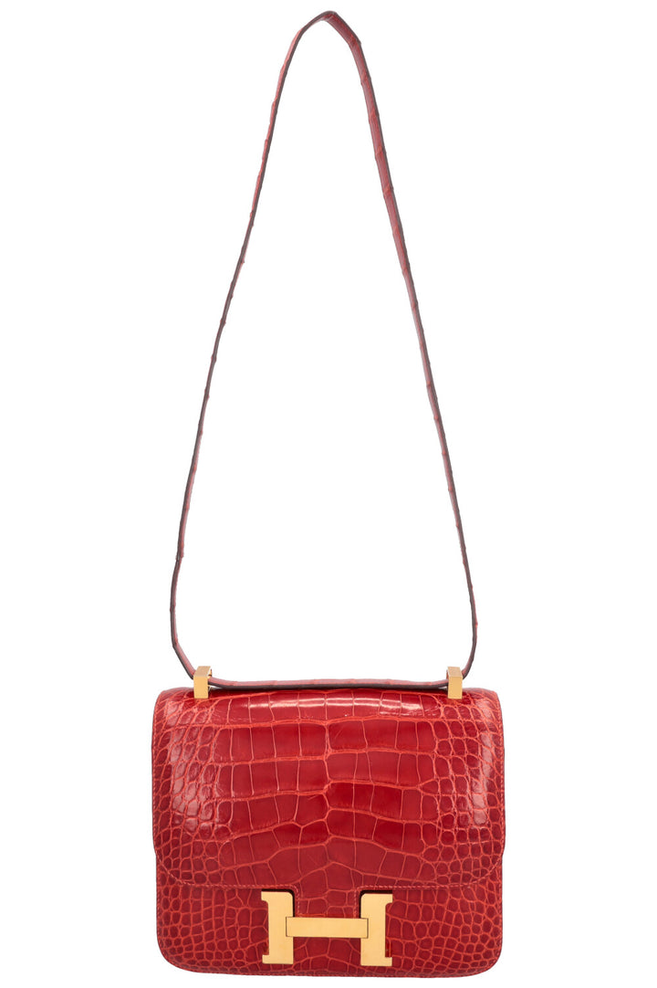 HERMÈS Constance 24 Alligator Mississippiensis Lisse Geranium