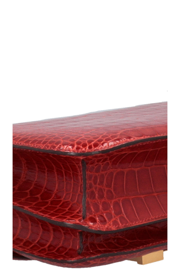 HERMÈS Constance 24 Alligator Mississippiensis Lisse Geranium