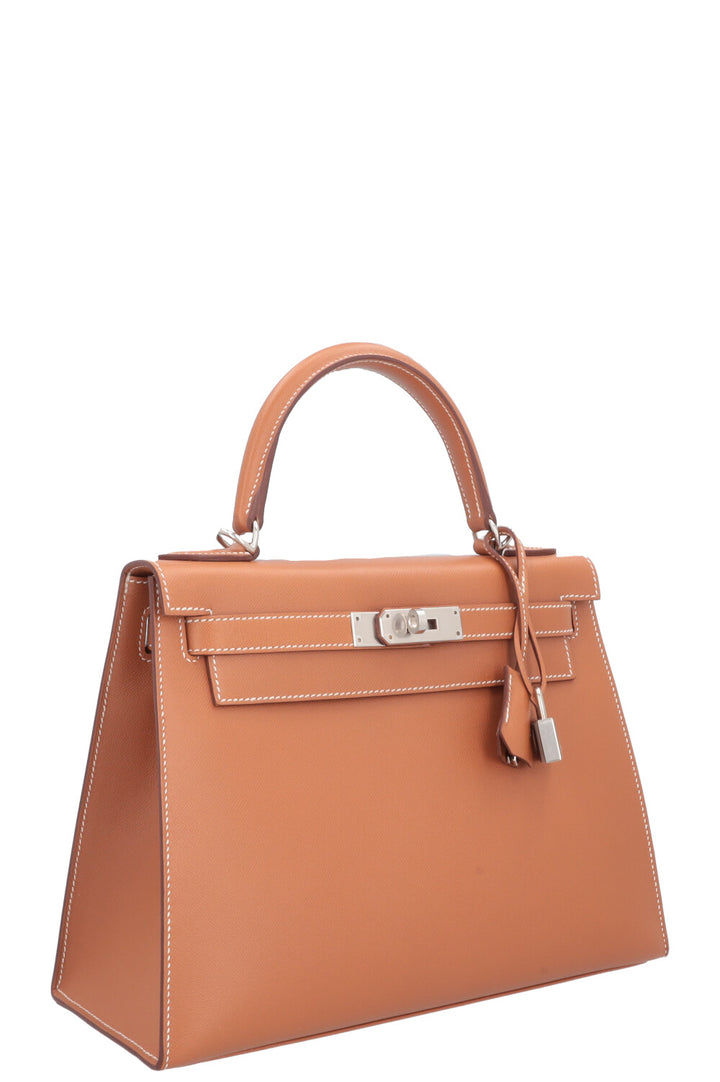 HERMÈS Kelly 28 Sellier Veau Madame Gold