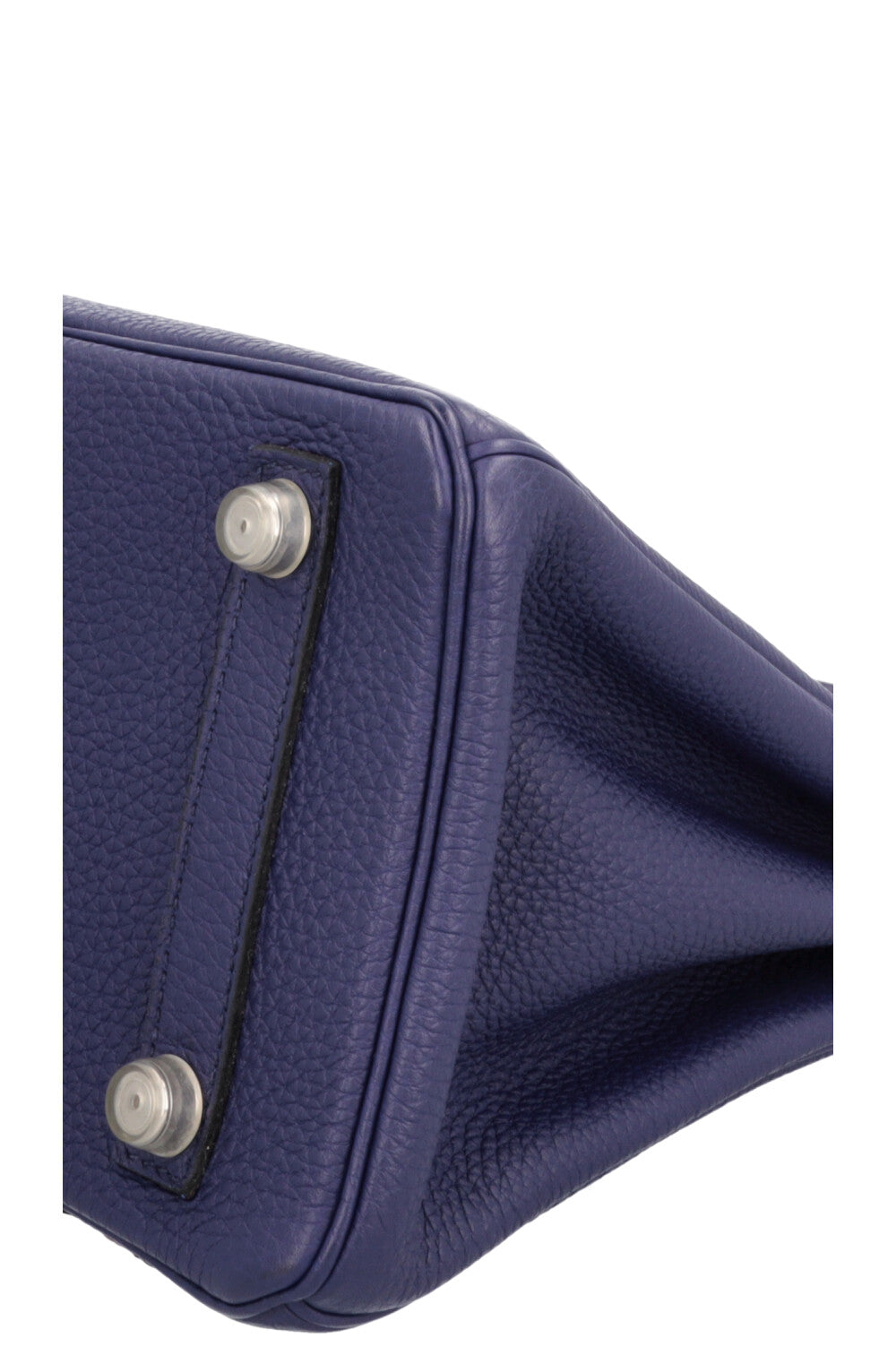 HERMÈS Birkin 25 Officier Retourne Togo Bleu Encre Bordeaux