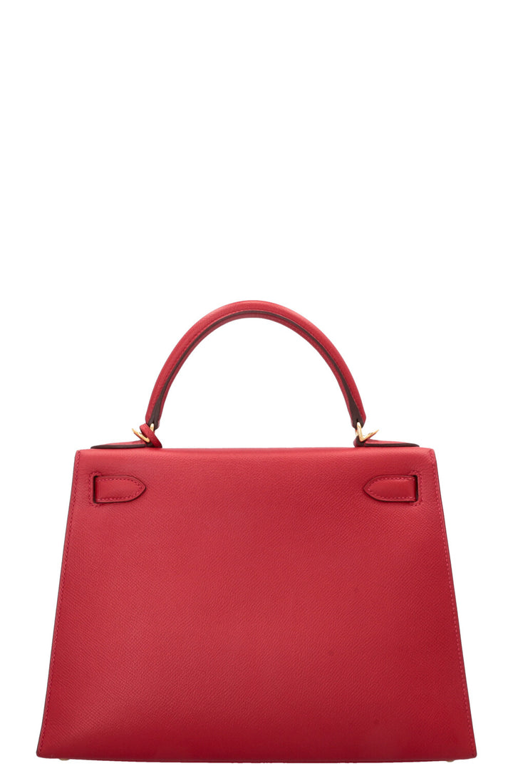 HERMÈS Kelly 28 Sellier Epsom Rouge Casaque