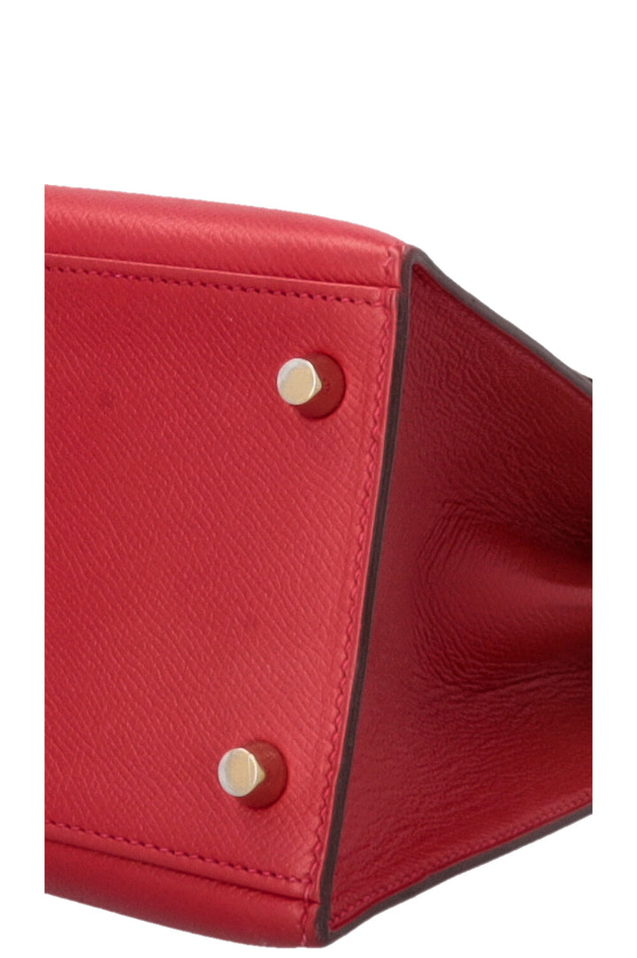 HERMÈS Kelly 28 Sellier Epsom Rouge Casaque