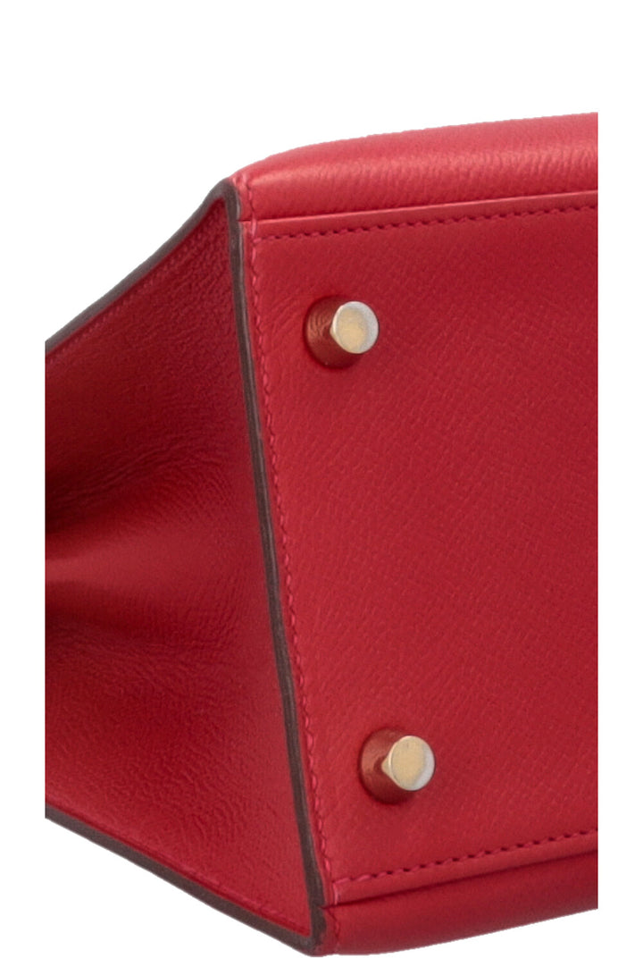HERMÈS Kelly 28 Sellier Epsom Rouge Casaque