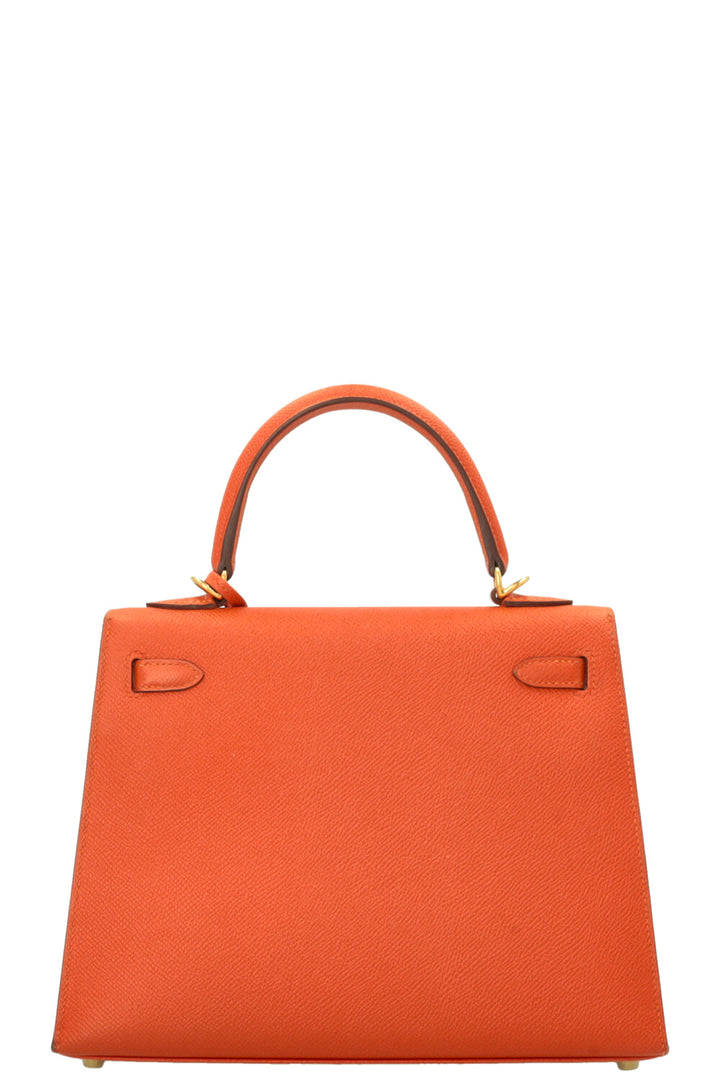 HERMÈS Kelly 25 Sellier Epsom Feu