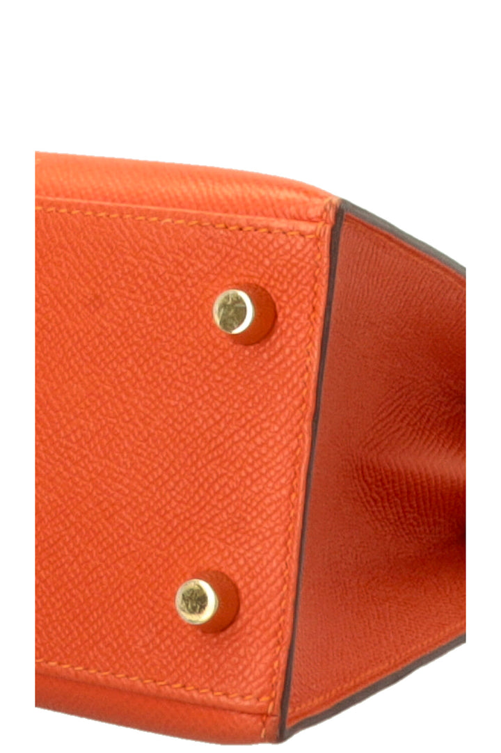 HERMÈS Kelly 25 Sellier Epsom Feu