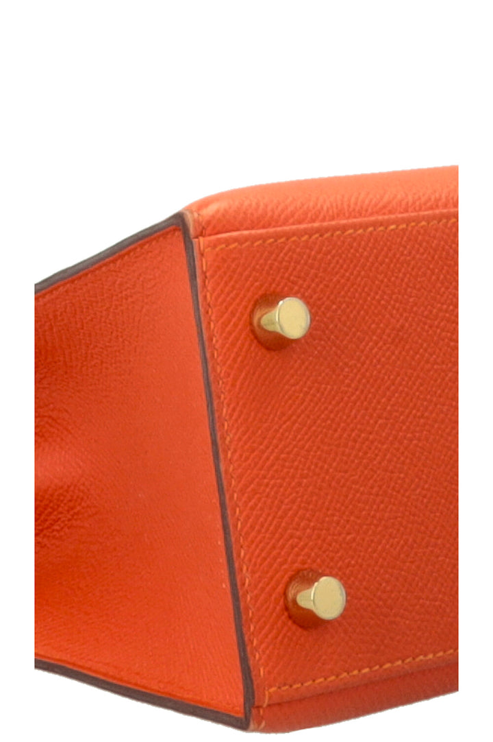 HERMÈS Kelly 25 Sellier Epsom Feu
