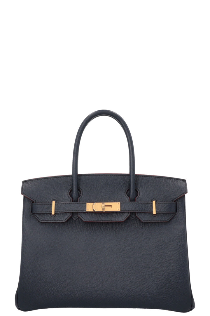 HERMÈS Birkin Contour Rouge H 30 Epsom Bleu Indigo