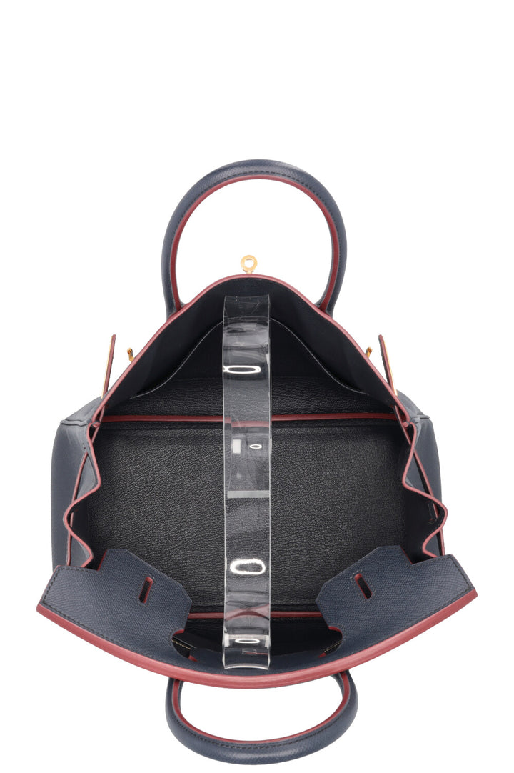 HERMÈS Birkin Contour Rouge H 30 Epsom Bleu Indigo