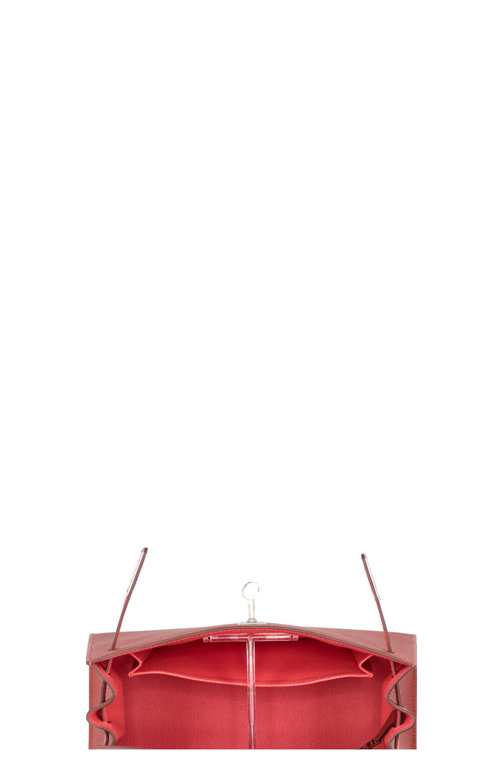HERMES Kelly 25 Sellier Tricolor Epsom Rouge Venetian Rose Texas Rouge Sellier