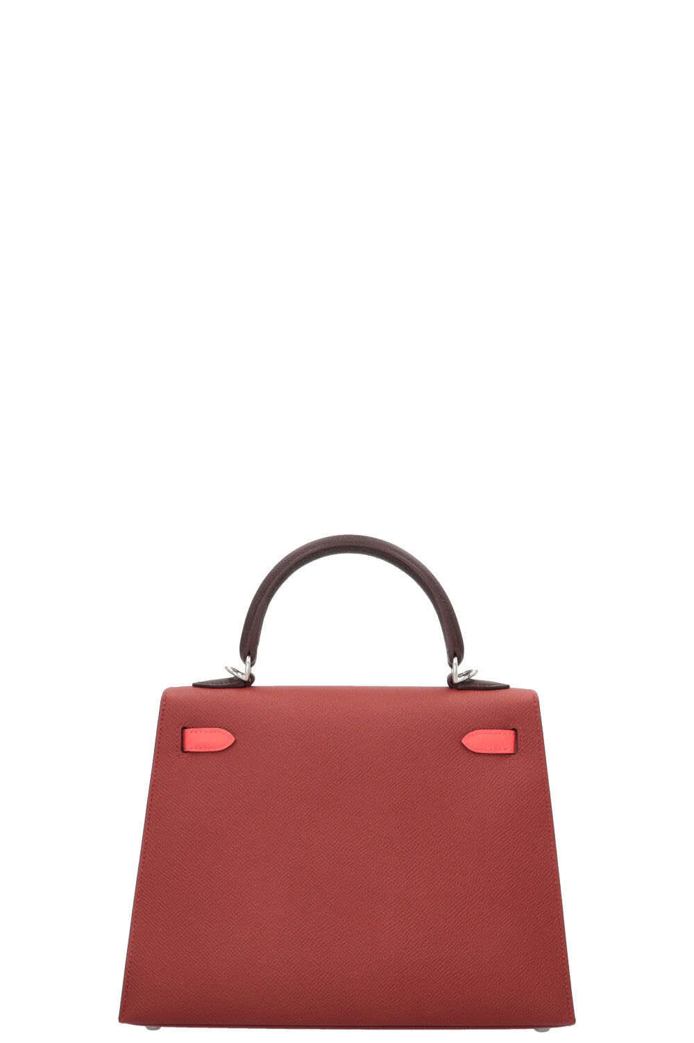 HERMES Kelly 25 Sellier Tricolor Epsom Rouge Venetian Rose Texas Rouge Sellier