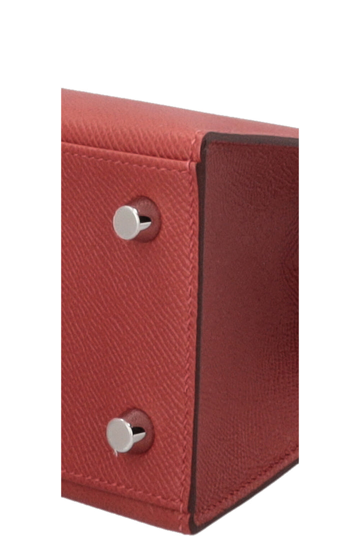 HERMES Kelly 25 Sellier Tricolor Epsom Rouge Venetian Rose Texas Rouge Sellier