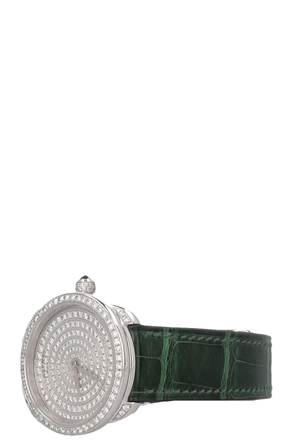 HERMÈS Arceau Watch Diamonds Alligator Green