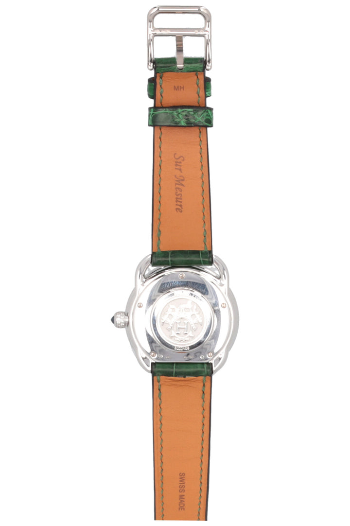 HERMÈS Arceau Watch Diamonds Alligator Green