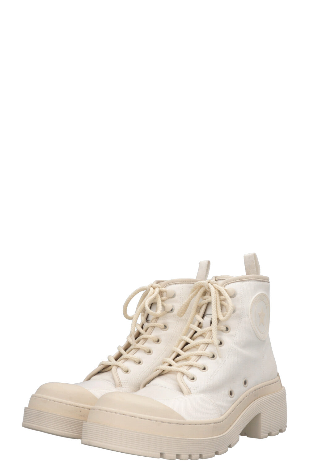 CHRISTIAN DIOR D-Rise Boots Canvas Ivory