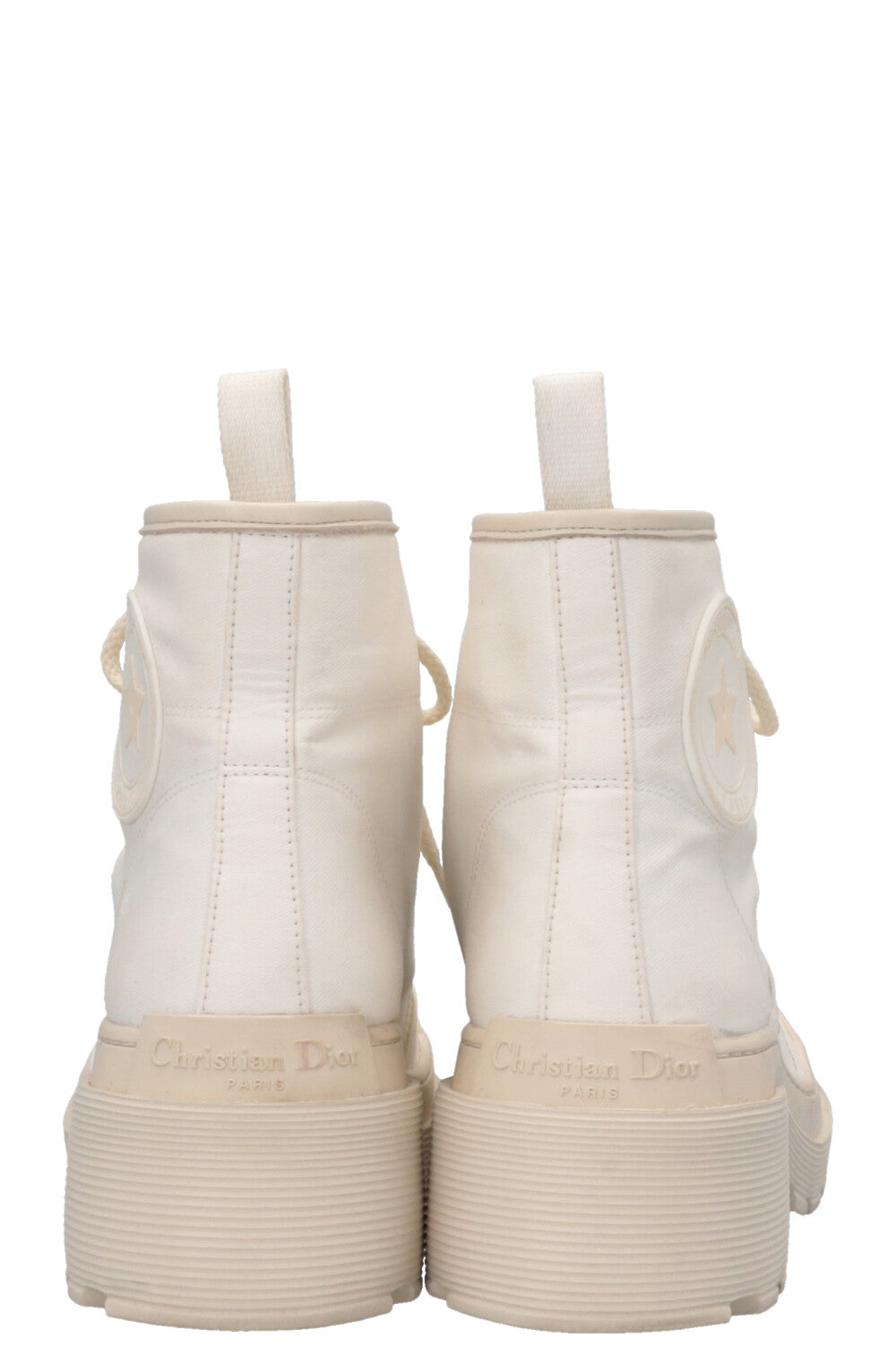 CHRISTIAN DIOR D-Rise Boots Canvas Ivory