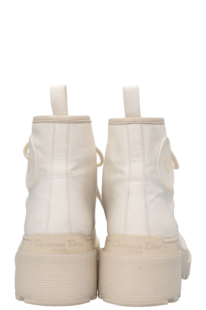 CHRISTIAN DIOR D-Rise Boots Canvas Ivory