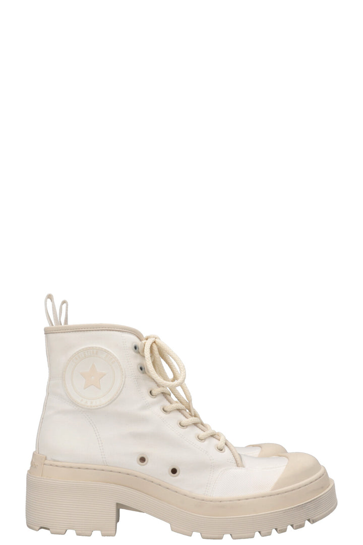 CHRISTIAN DIOR D-Rise Boots Canvas Ivory