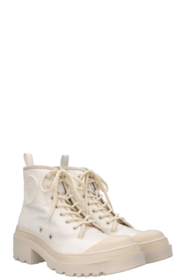 CHRISTIAN DIOR D-Rise Boots Canvas Ivory