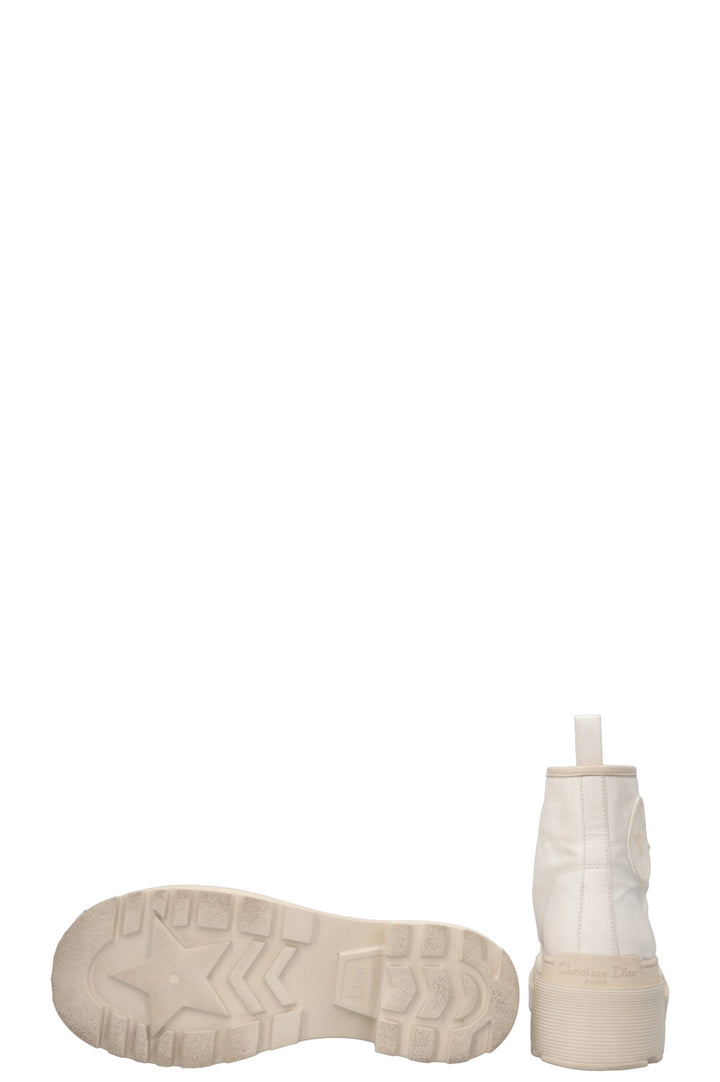 CHRISTIAN DIOR D-Rise Boots Canvas Ivory