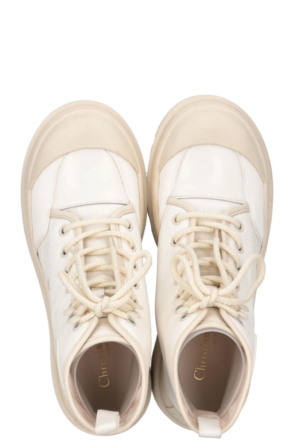 CHRISTIAN DIOR D-Rise Boots Canvas Ivory
