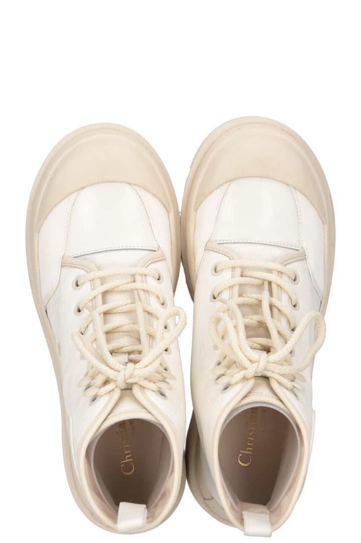 CHRISTIAN DIOR D-Rise Boots Canvas Ivory