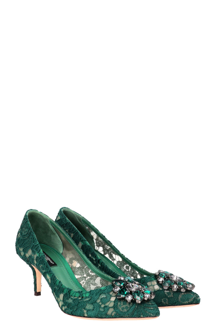 DOLCE&GABBANA Escarpins Bellucci 70 Dentelle Vert