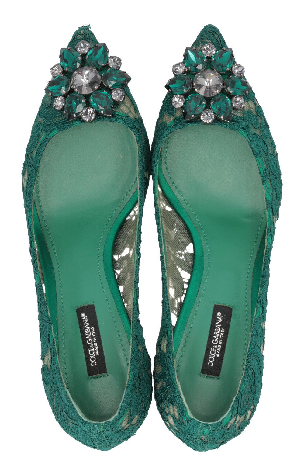 DOLCE&GABBANA Escarpins Bellucci 70 Dentelle Vert