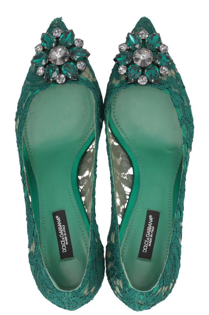DOLCE&GABBANA Escarpins Bellucci 70 Dentelle Vert