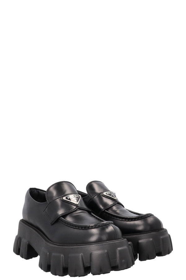 PRADA Monolith Loafers Leather Black