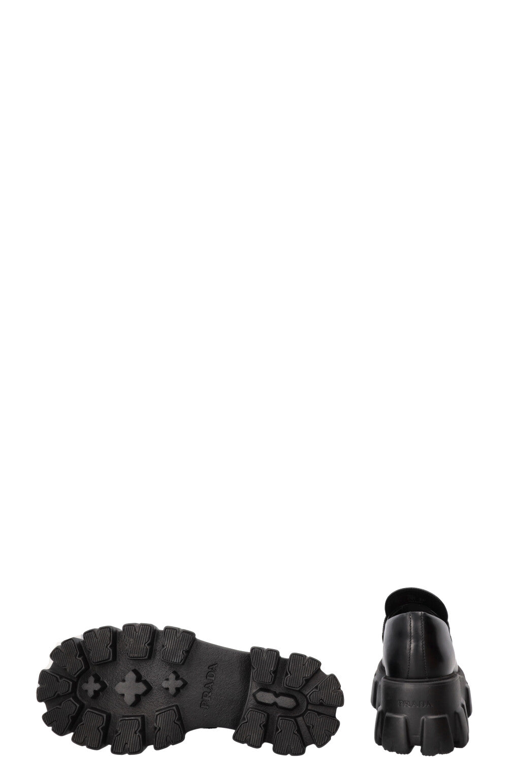 PRADA Monolith Loafers Leather Black
