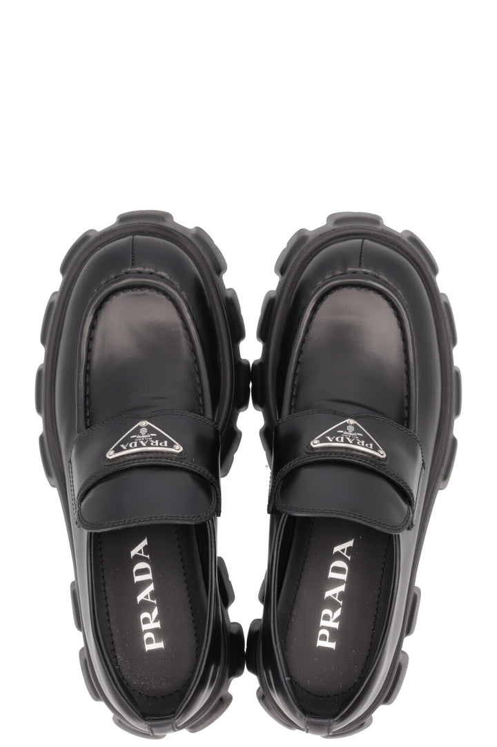 PRADA Monolith Loafers Leather Black