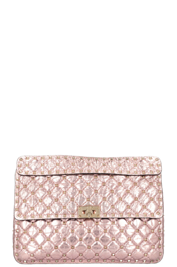 VALENTINO Large Rockstud Spike Bag Metallic Pink