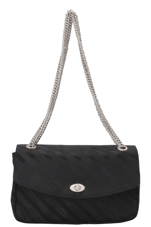 BALENCIAGA Lock Satin Jacquard Crossbody Bag