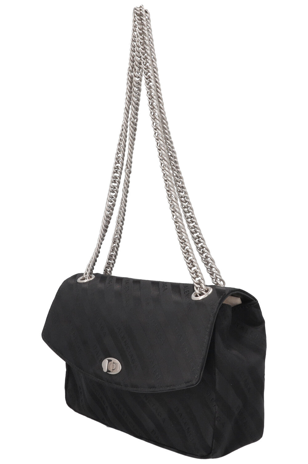 BALENCIAGA Lock Satin Jacquard Crossbody Bag