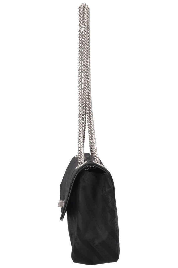 BALENCIAGA Lock Satin Jacquard Crossbody Bag