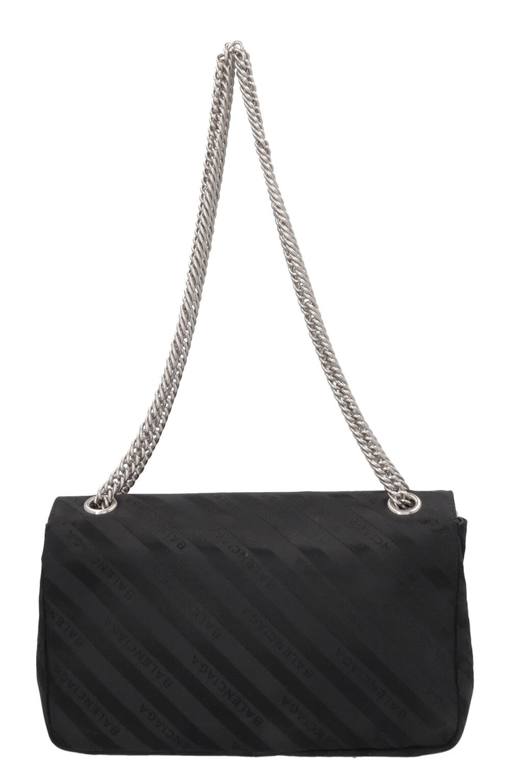 BALENCIAGA Lock Satin Jacquard Crossbody Bag