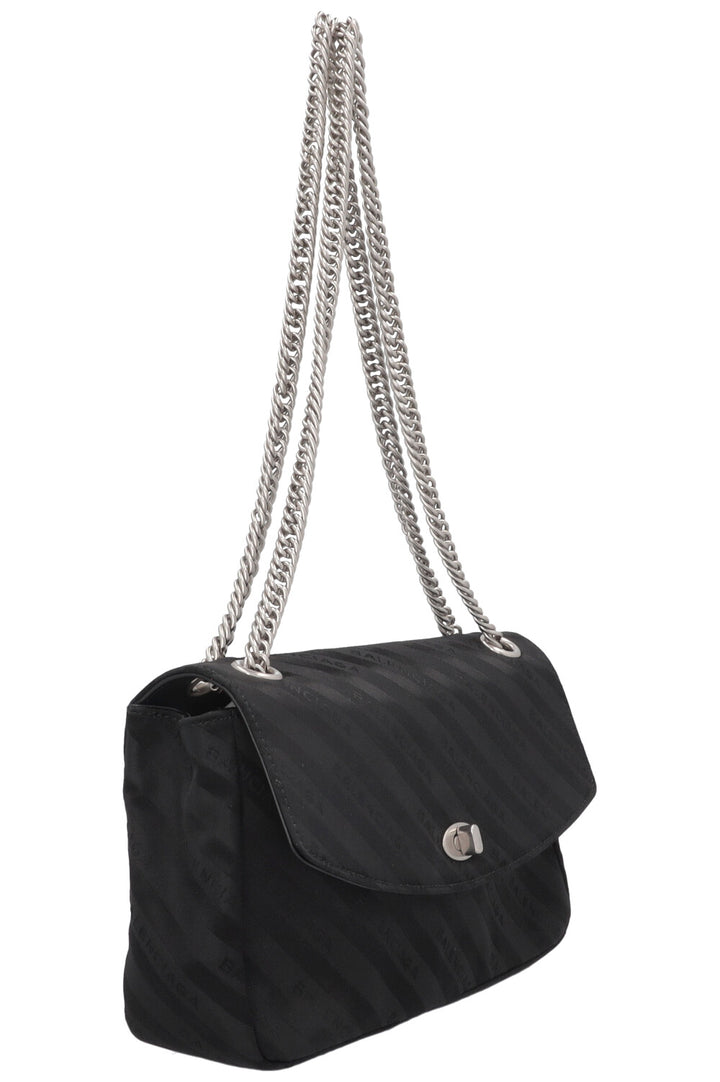 BALENCIAGA Lock Satin Jacquard Crossbody Bag