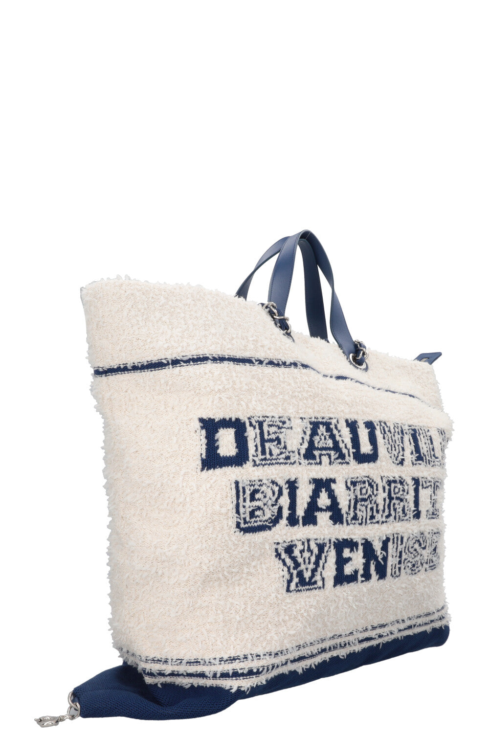 CHANEL 2019 Deauville Biarritz Venise Tote Terry Cloth Off-White