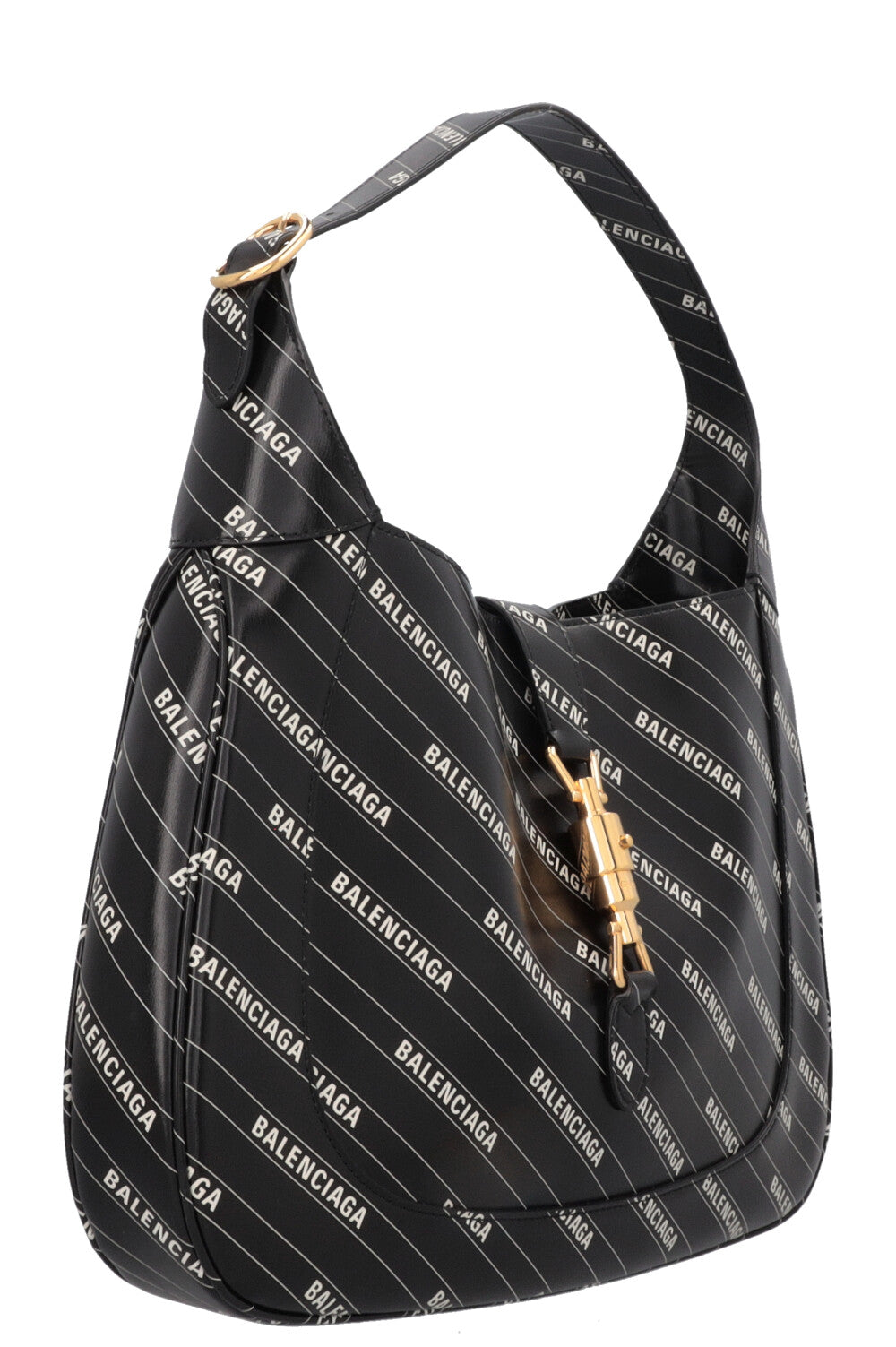 GUCCI X Balenciaga Logo Print Medium Jackie 1961 Hobo Bag
