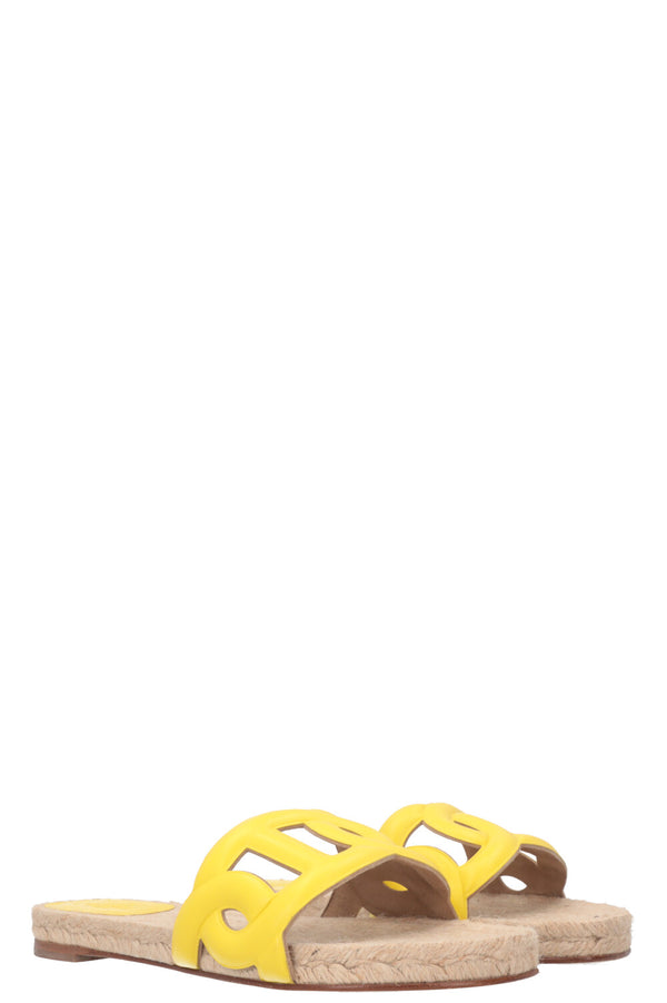 HERMÈS Famosa Flats Yellow