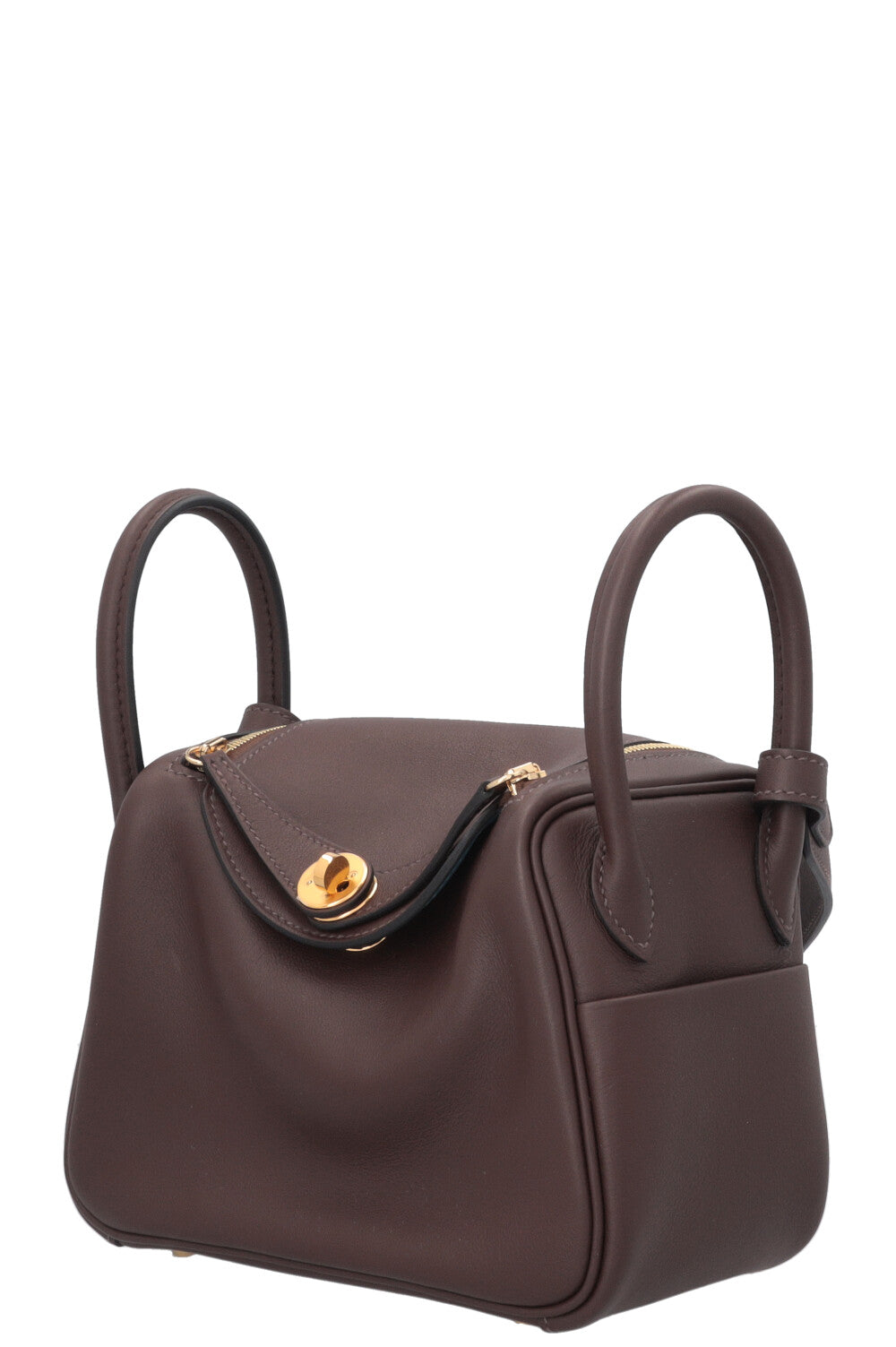 HERMÈS Mini Lindy Verso Swift Moka Blue Jean