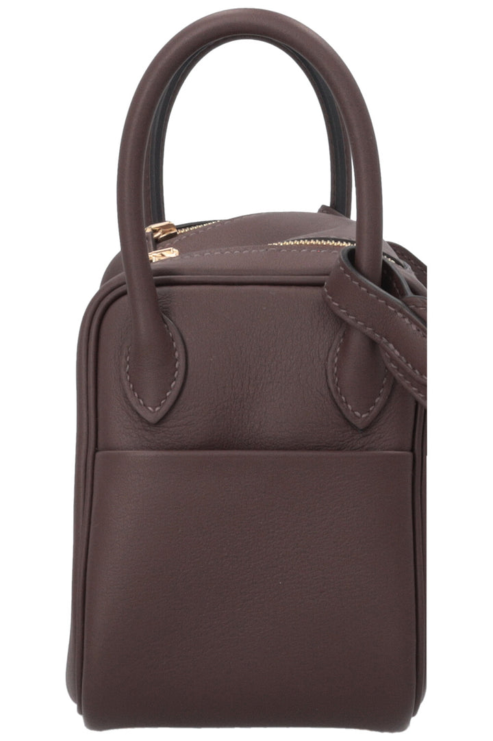 HERMÈS Mini Lindy Verso Swift Moka Blue Jean