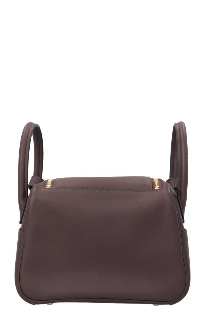 HERMÈS Mini Lindy Verso Swift Moka Blue Jean