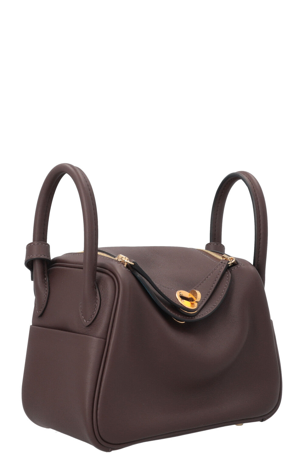 HERMÈS Mini Lindy Verso Swift Moka Blue Jean