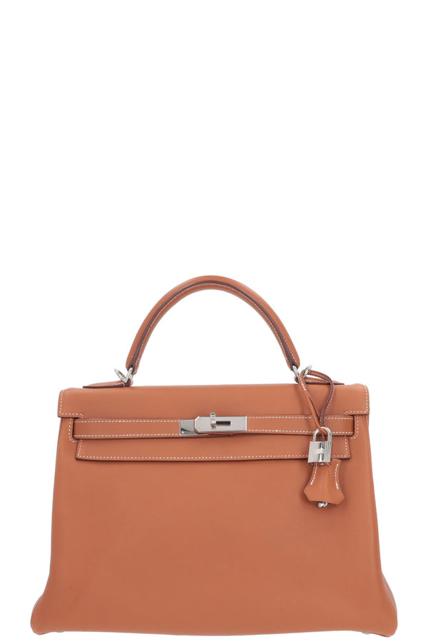 HERMÈS Kelly 32 Retourne Swift Gold